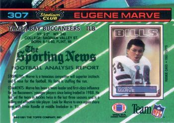 1991 Stadium Club #307 Eugene Marve Back