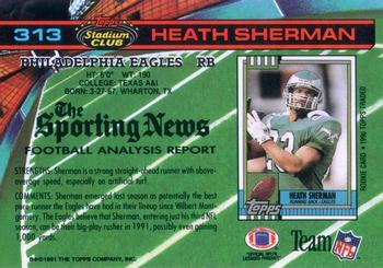 1991 Stadium Club #313 Heath Sherman Back