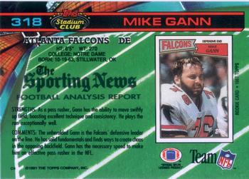1991 Stadium Club #318 Mike Gann Back