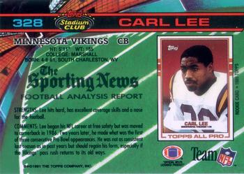 1991 Stadium Club #328 Carl Lee Back