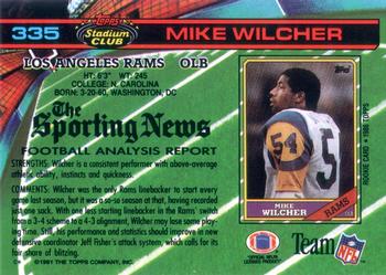 1991 Stadium Club #335 Mike Wilcher Back
