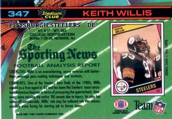 1991 Stadium Club #347 Keith Willis Back