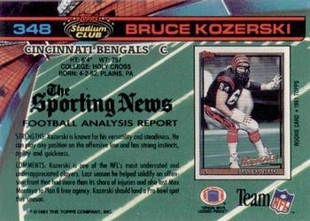 1991 Stadium Club #348 Bruce Kozerski Back