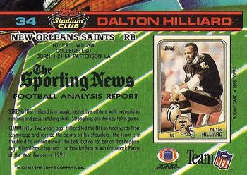 1991 Stadium Club #34 Dalton Hilliard Back