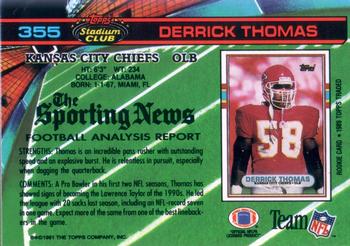 1991 Stadium Club #355 Derrick Thomas Back
