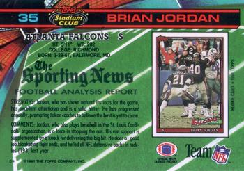 1991 Stadium Club #35 Brian Jordan Back