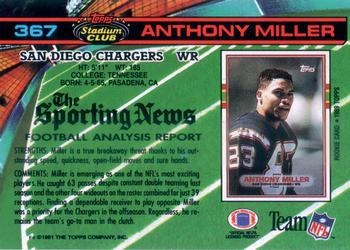 1991 Stadium Club #367 Anthony Miller Back