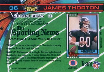 1991 Stadium Club #36 James Thornton Back