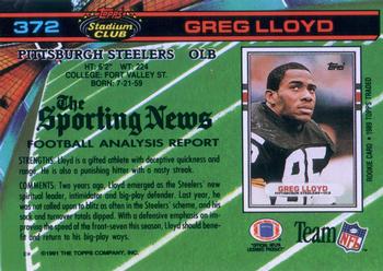 1991 Stadium Club #372 Greg Lloyd Back