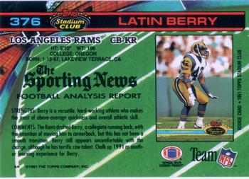 1991 Stadium Club #376 Latin Berry Back