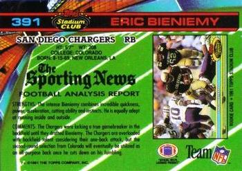 1991 Stadium Club #391 Eric Bieniemy Back