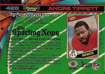 1991 Stadium Club #428 Andre Tippett Back