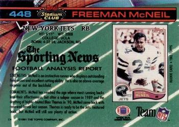 1991 Stadium Club #448 Freeman McNeil Back