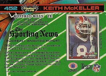 1991 Stadium Club #452 Keith McKeller Back