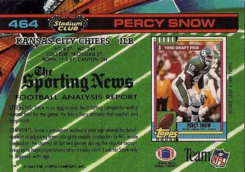 1991 Stadium Club #464 Percy Snow Back