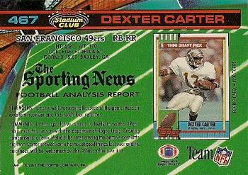 1991 Stadium Club #467 Dexter Carter Back