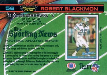 1991 Stadium Club #56 Robert Blackmon Back