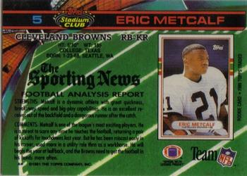 1991 Stadium Club #5 Eric Metcalf Back