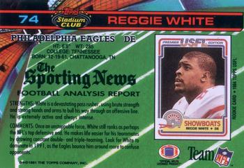 1991 Stadium Club #74 Reggie White Back