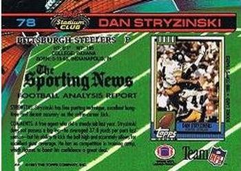 1991 Stadium Club #78 Dan Stryzinski Back