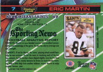1991 Stadium Club #7 Eric Martin Back