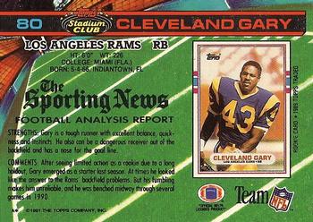 1991 Stadium Club #80 Cleveland Gary Back