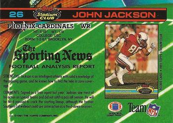 1991 Stadium Club #26 John Jackson Back