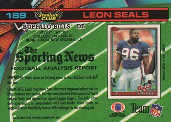 1991 Stadium Club #189 Leon Seals Back