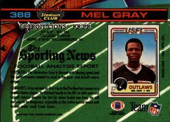 1991 Stadium Club #388 Mel Gray Back