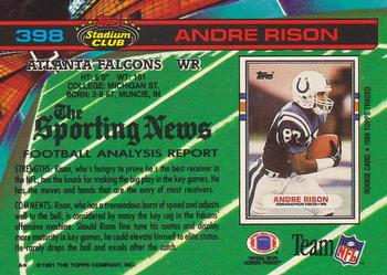 1991 Stadium Club #398 Andre Rison Back