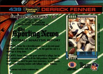 1991 Stadium Club #439 Derrick Fenner Back