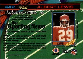 1991 Stadium Club #442 Albert Lewis Back