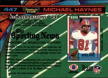 1991 Stadium Club #447 Michael Haynes Back