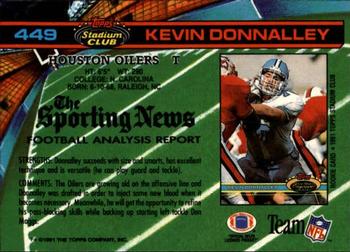 1991 Stadium Club #449 Kevin Donnalley Back