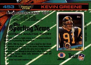1991 Stadium Club #453 Kevin Greene Back