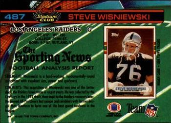 1991 Stadium Club #487 Steve Wisniewski Back