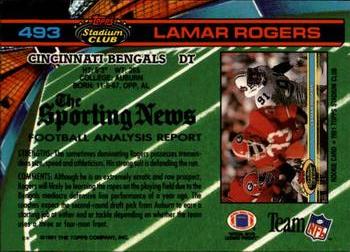 1991 Stadium Club #493 Lamar Rogers Back