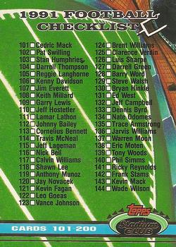1991 Stadium Club #497 Checklist: 101-200 Front