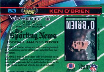 1991 Stadium Club #83 Ken O'Brien Back