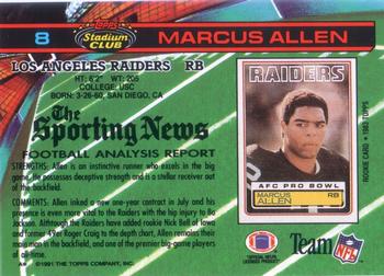1991 Stadium Club #8 Marcus Allen Back