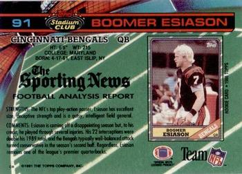 1991 Stadium Club #91 Boomer Esiason Back