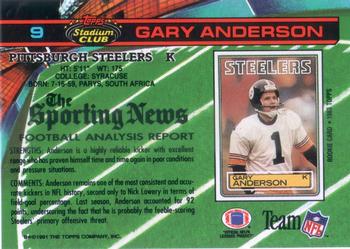 1991 Stadium Club #9 Gary Anderson Back