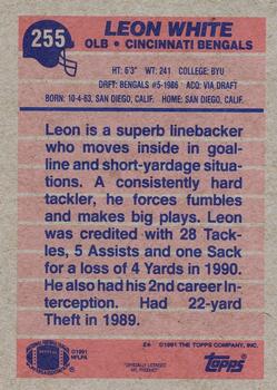 1991 Topps #255 Leon White Back