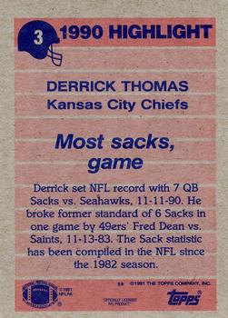 1991 Topps #3 Derrick Thomas Back
