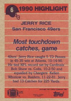 1991 Topps #6 Jerry Rice Back