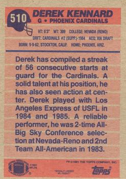 1991 Topps #510 Derek Kennard Back