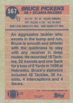 1991 Topps #567 Bruce Pickens Back