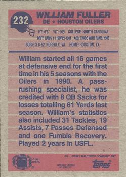 1991 Topps #232 William Fuller Back