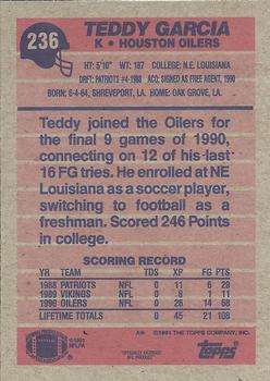 1991 Topps #236 Teddy Garcia Back