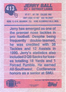 1991 Topps #413 Jerry Ball Back